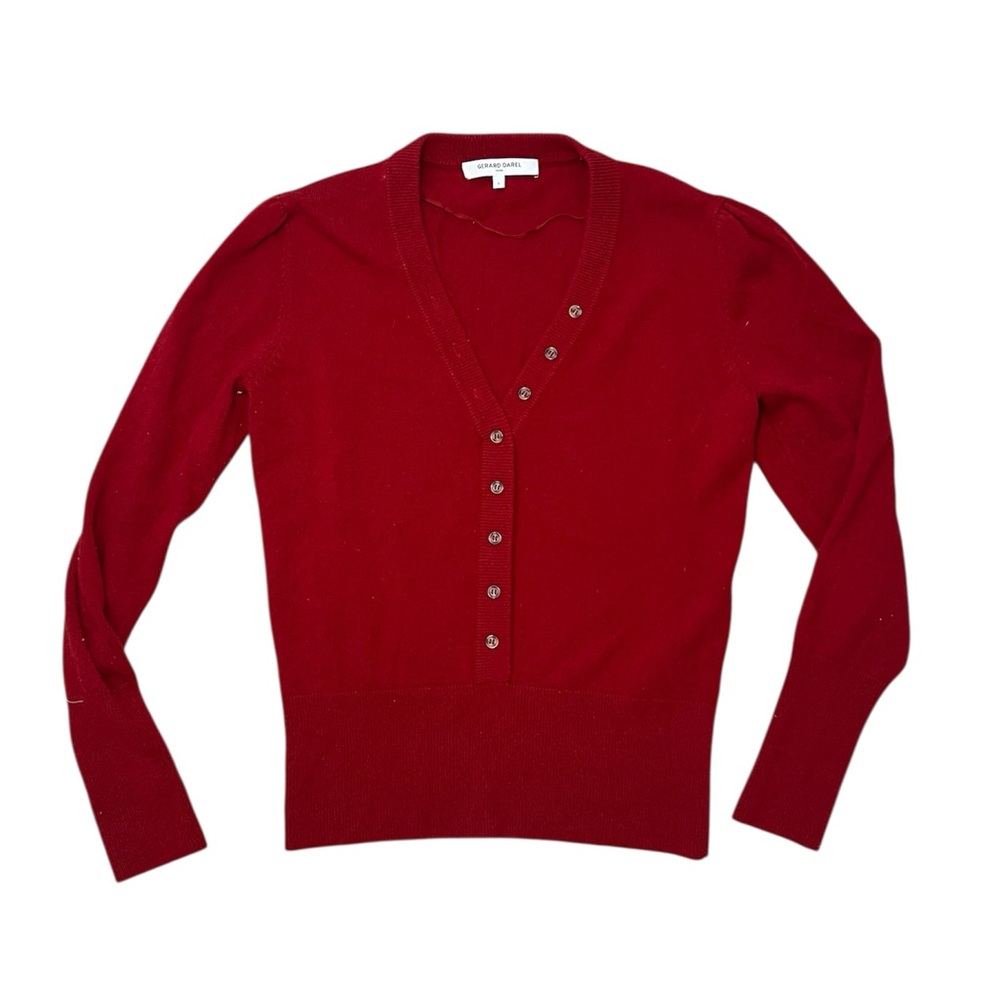 Gerard Darel Red 100% Wool Cardigan Sweater 💋